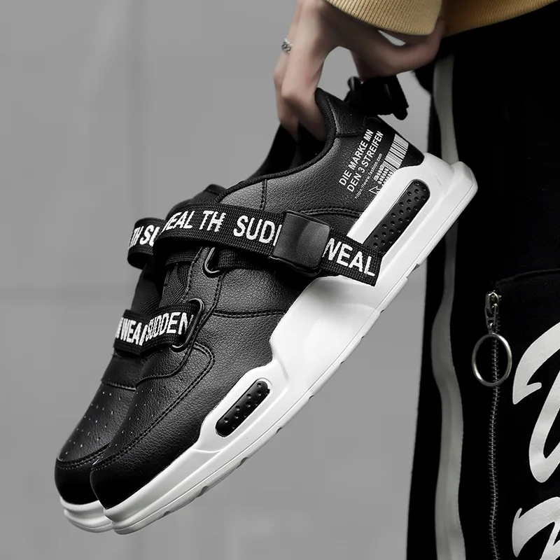 Men's High Top Fashion Leather Sport Sneakers Man Trend Comfortable Running Shoes Outdoor Non-slip Breathable Men Shoes