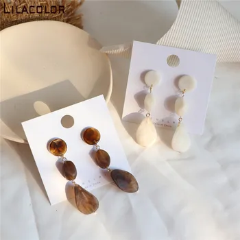 

Vintage Long Women Drop Earrings Acrylic Korean Sweet Tassel Dangle Earrings Statement Ear Jewelry Fashion For Girl Party Beach