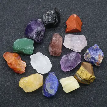 

Chakra Stones - 7pcs /set Reiki Healing Crystal with Engraved Chakra Symbols Holistic Balancing Polished Palm Stone Set