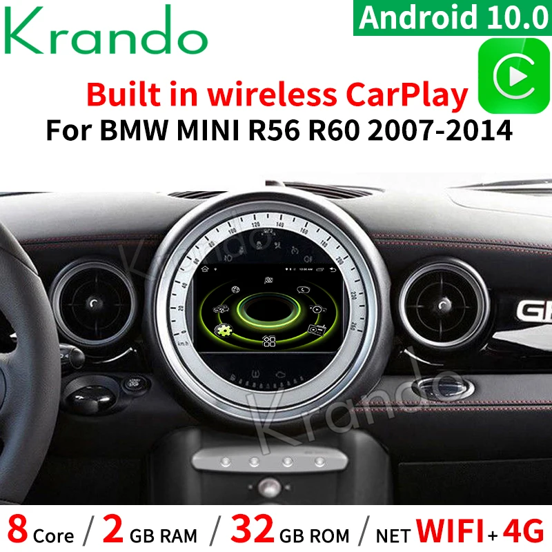 Автомагнитола Krando 7 дюймов Android 10 0 с GPS для BMW Mini Cooper R56 2007-2010 | Автомобили и