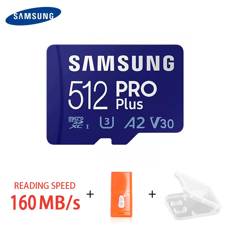 standard sd card New Samsung Memory Card PRO Plus MicroSD TF 128GB 256GB 512gb 160MB/s C10 U3 V30 Micro SD SDXC 4K Video Phone biggest sd card Memory Cards