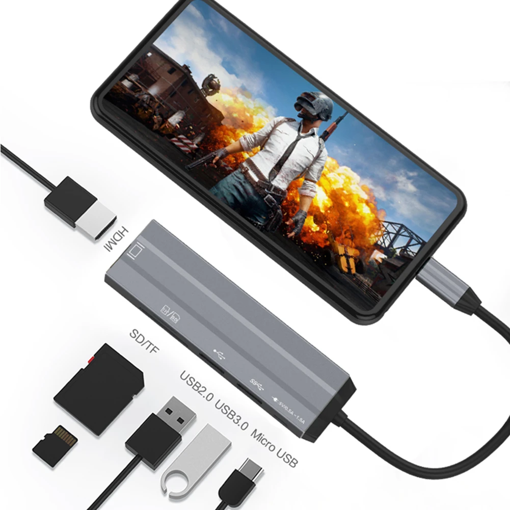 USB разветвитель USB C концентратор USB к мульти HDMI USB 3,0 RJ45 Кардер ридер OTG адаптер для MacBook Pro Air USB док-станция type c