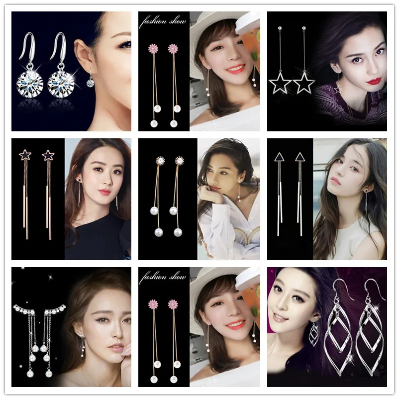 

Multiple Choices Fashion Jewelry Personality Pearl Crystal Tassel Earrings Party Wedding Earrings For Women Long Earrings Gift