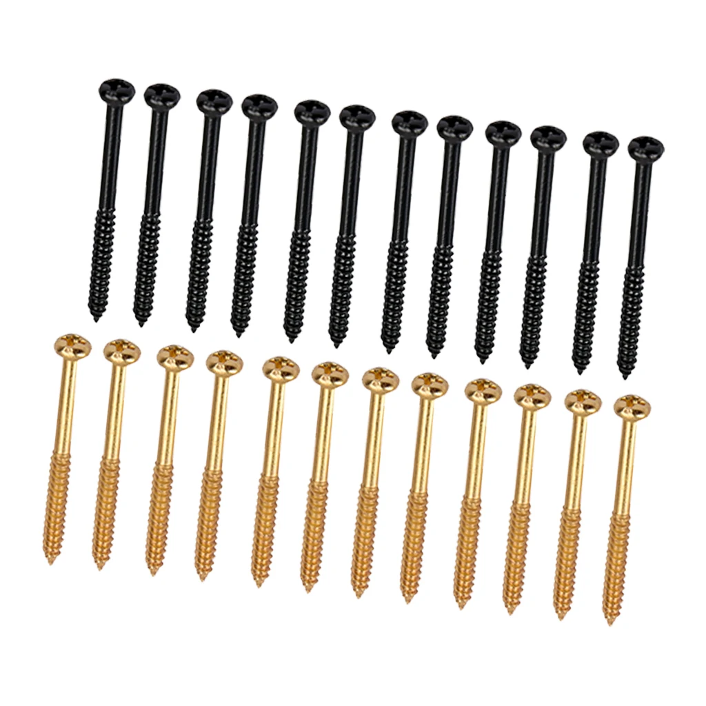 24pcs/pack Humbucker Pickup Screw Black/Gold for Bass Guitar P90 Replacements 24pcs/pack Humbucker Pickup Screw Black/Gold for Bass Guitar P90 Replacements