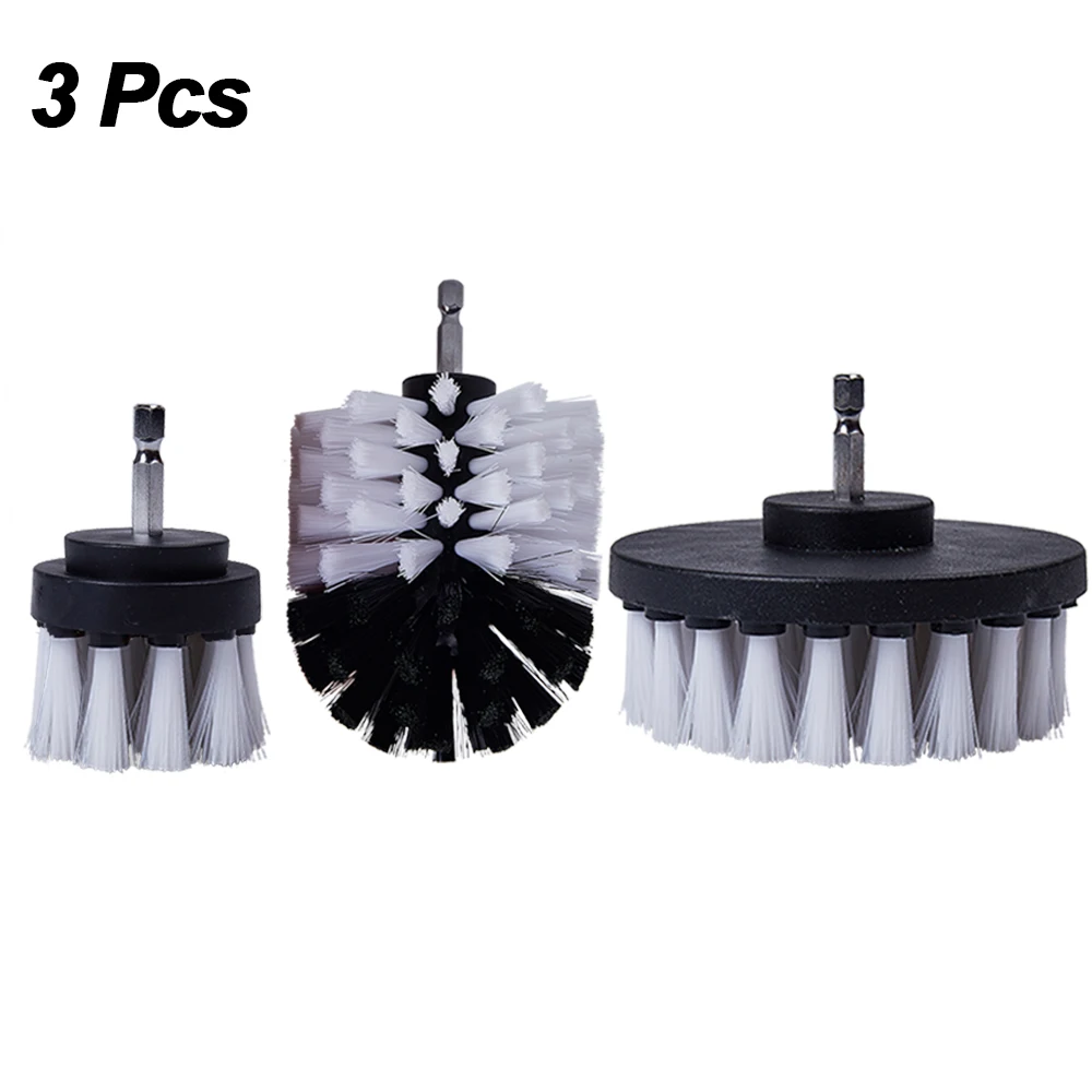 2/3.5/4/5 "מקדחה מברשת לבן כוח גומי מברשת מכונית המפרטת מברשות עבור המכונית שטיח מעור זכוכית מעור גלגל מברשת גלגל גלגל שיניים