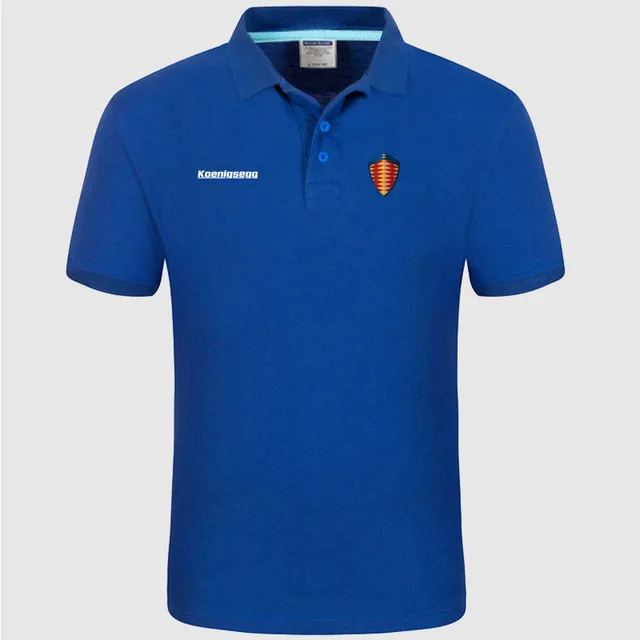 High quality Koenigsegg logo Polo classic brand Men Polo Shirt Men Casual solid Short Sleeve cotton polos r r