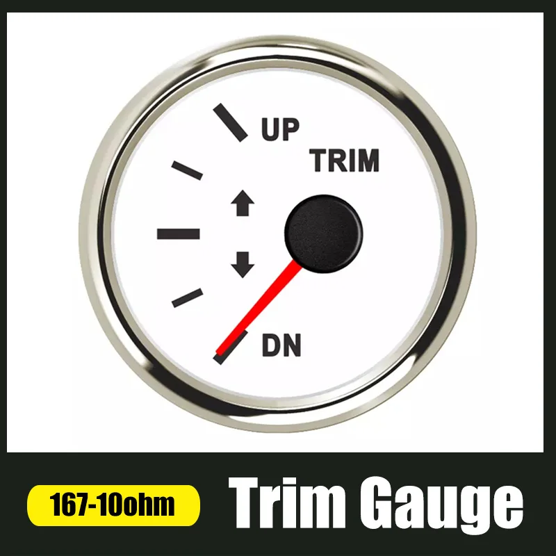 Car Boat Trim Gauge UP-DN For Inboard Outboard Engine 0-190ohm 167-10ohm With Red Backlight 12V 24V | Автомобили и мотоциклы
