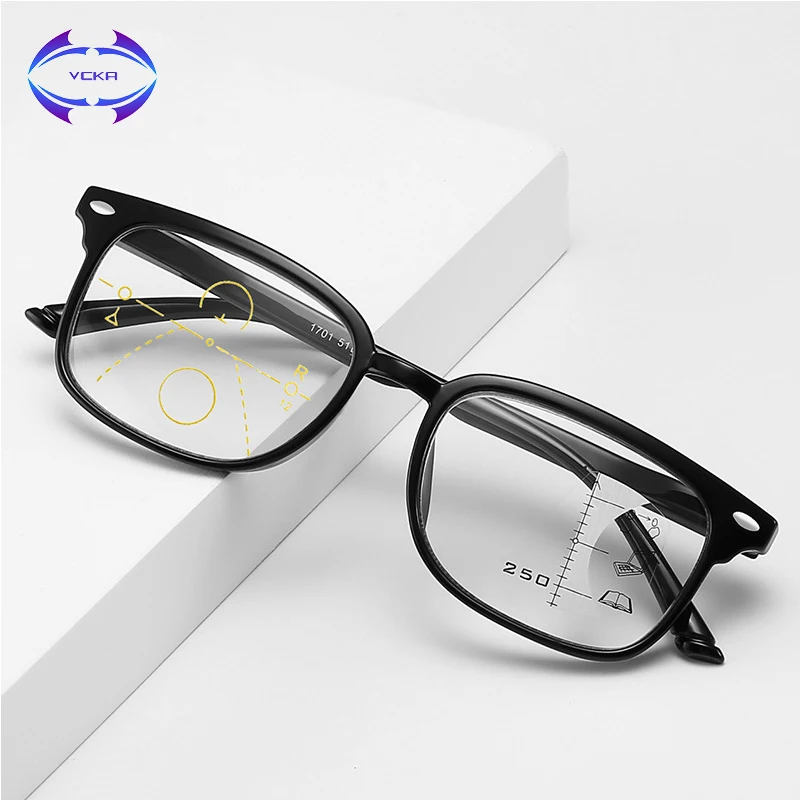 

VCKA Retro Comfortable Anti-Blue Light Progressive Multi-Focus Reading glasses Intelligent prescription eyewear +1.0to+3.5