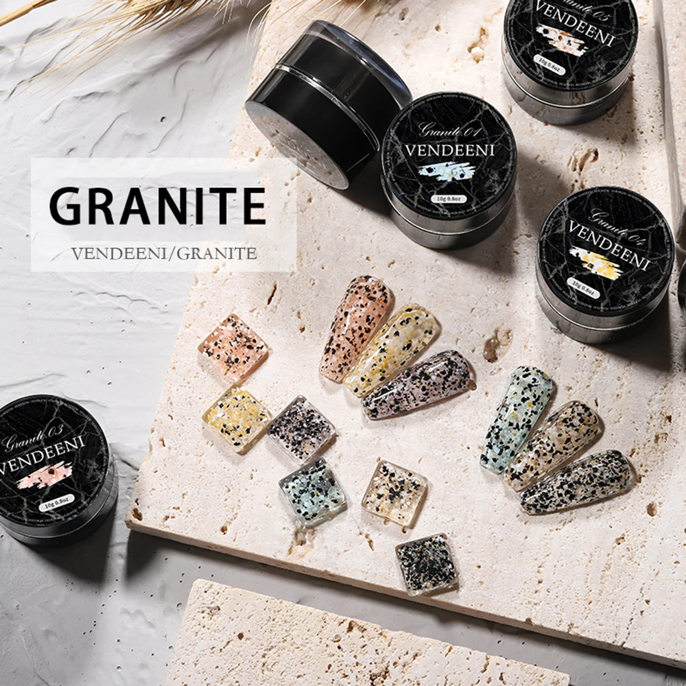 Vdn 6 Colors Japanese Style Granite Gel Nail Polish Uv Soak Off Gel