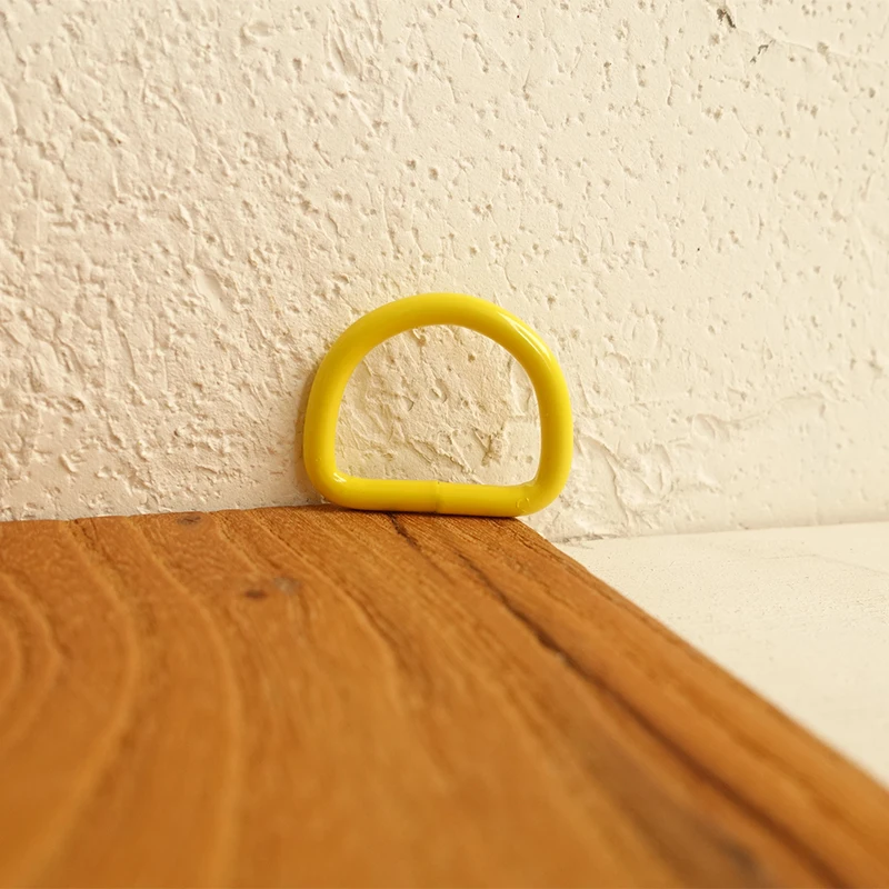 yellow 10 шт./лот, металлическое d-образное кольцо, сделай сам, для ошейника собаки, 2,5 см., металлические пряжки из сплава, сделай сам, полукольцо, лямки, застежка, зажим, CDK-20Y - Цвет: yellow