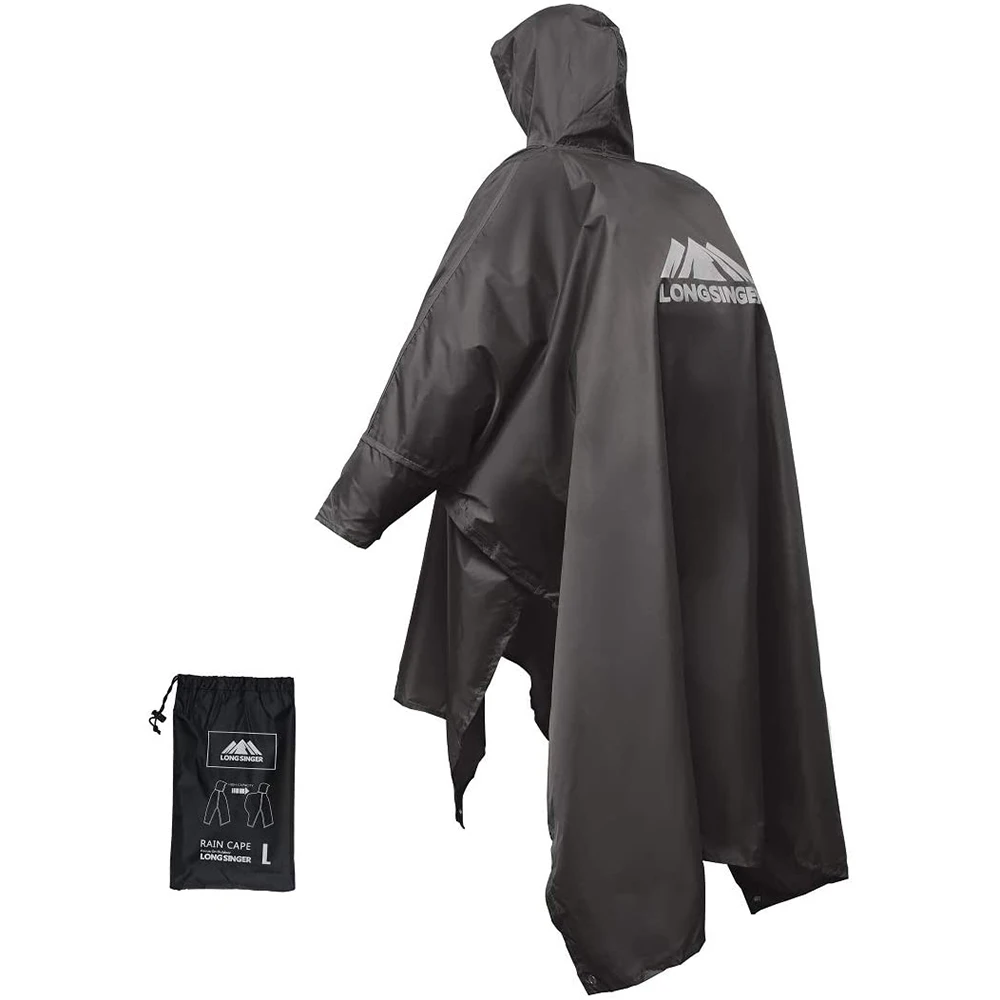 Raincoat 3 In 1 Outdoor Portable Reusable Waterproof Lightweight Raincoat Men Women Adjustable Hood and Arms for Hiking Hunting Climb