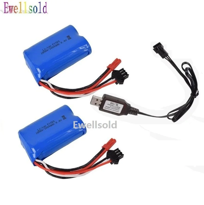 1-4 Pezzi Wltoys A303 A313 A323 A333 1/12 R/C Camion 6.4 V 1000 Mah Batteria Agli Ioni Di Litio Con Caricatore Usb 6.4 V 1000 Mah