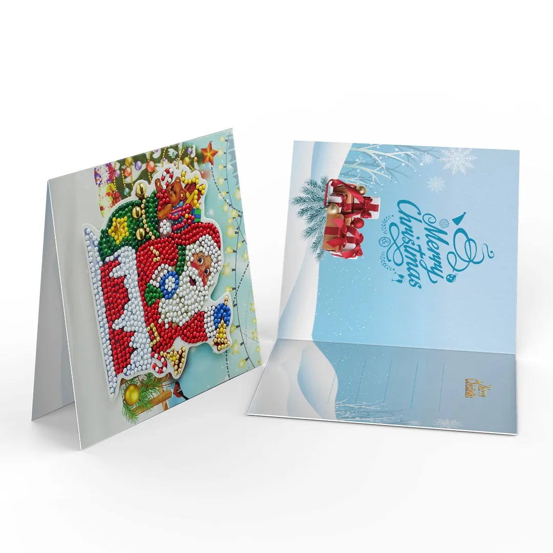 8pcs/Set DIY Diamond Painting Greeting Cards Cartoon Christmas Birthday Postcards 5D Kids Festival Embroidery Greet Cards Gift