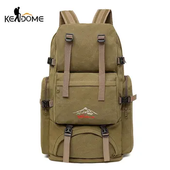 

60L Large Camping Bag Traveling Backpack Canvas Army Military Bags Luggage Multi-function Climbing Mochila Men Hiking Tas XA26D