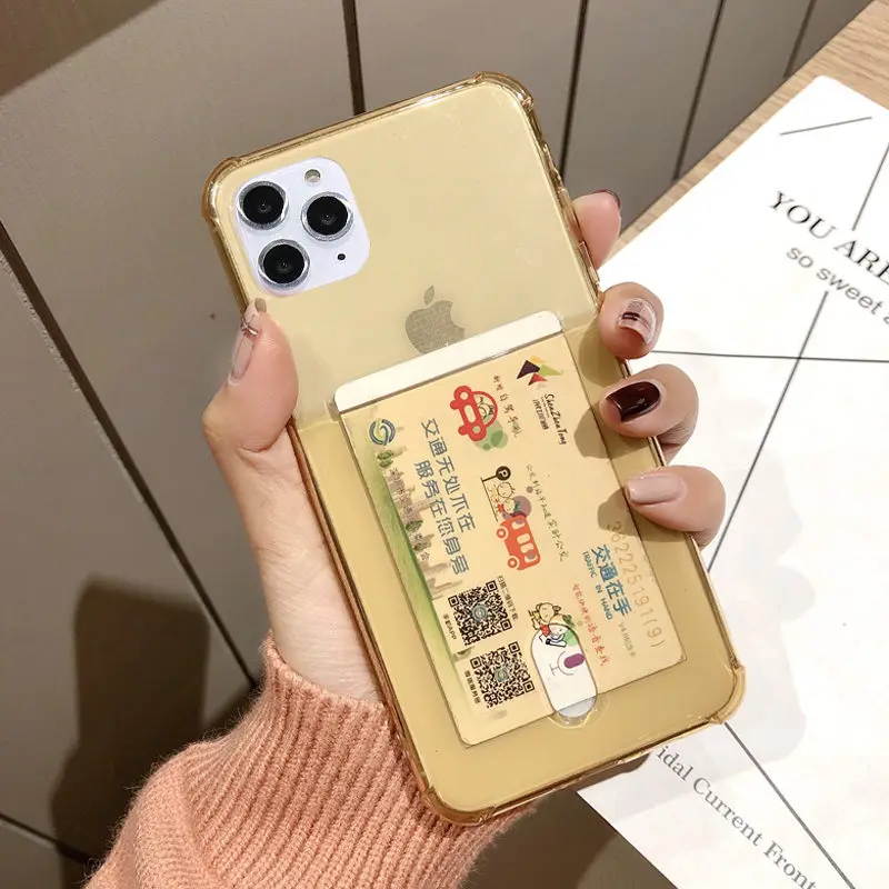 Lovebay прозрачная защита, подушка безопасности чехол для телефона для iPhone 11 Pro Max ID Card противоударный мягкий ТПУ чехол для iPhone 11 чехол