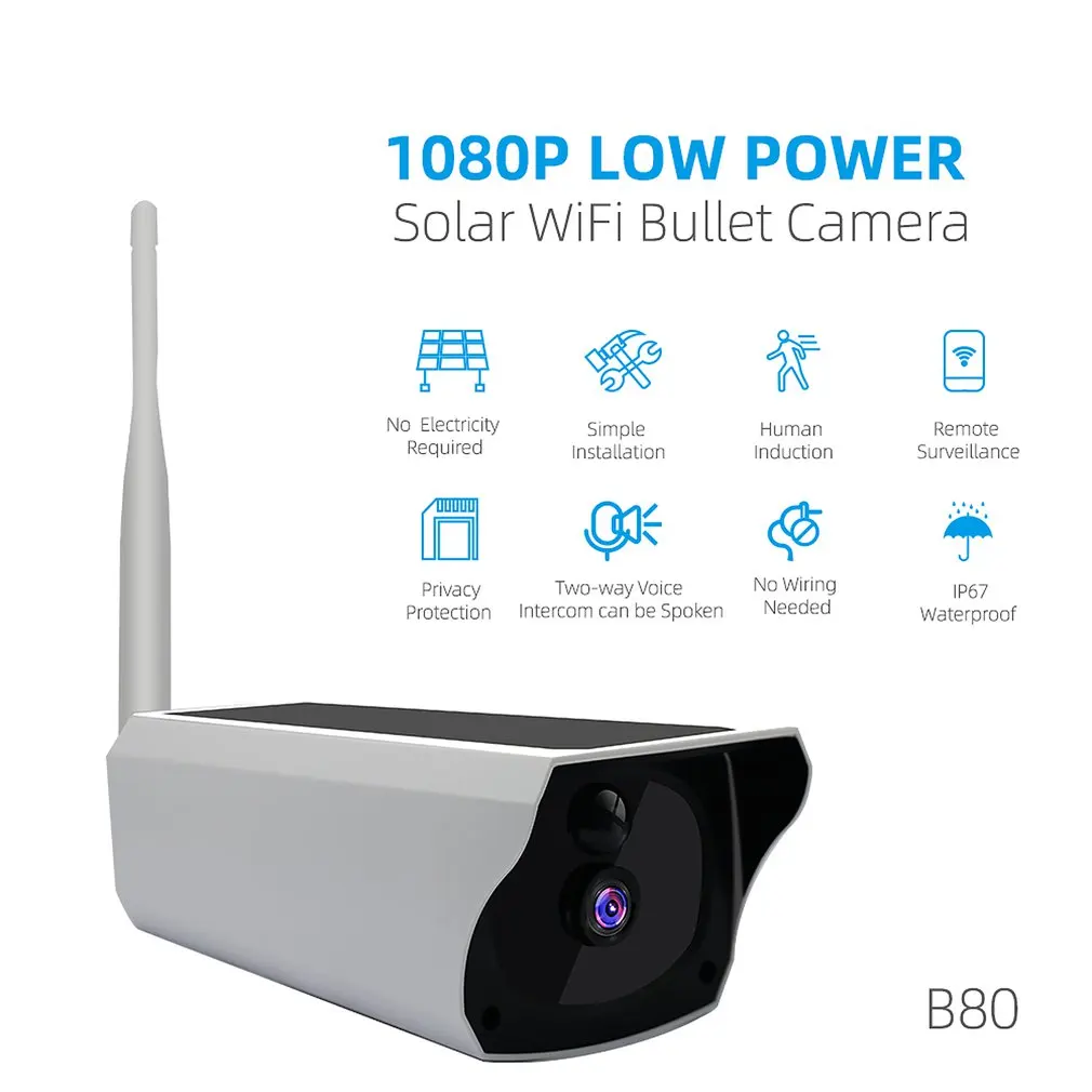 Солнечная Wi-Fi ip-камера 1080P HD беспроводная камера безопасности с зарядкой от аккумулятора для наружного наблюдения