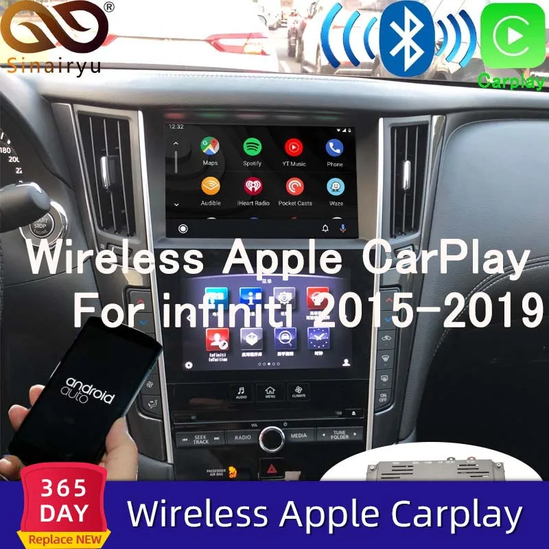 

Sinairyu Android Auto for infiniti 2015-2019 Q50 Q60 Q50L QX50 Video Interface 32GB Rom Android Auto Multimedia Play Adapter