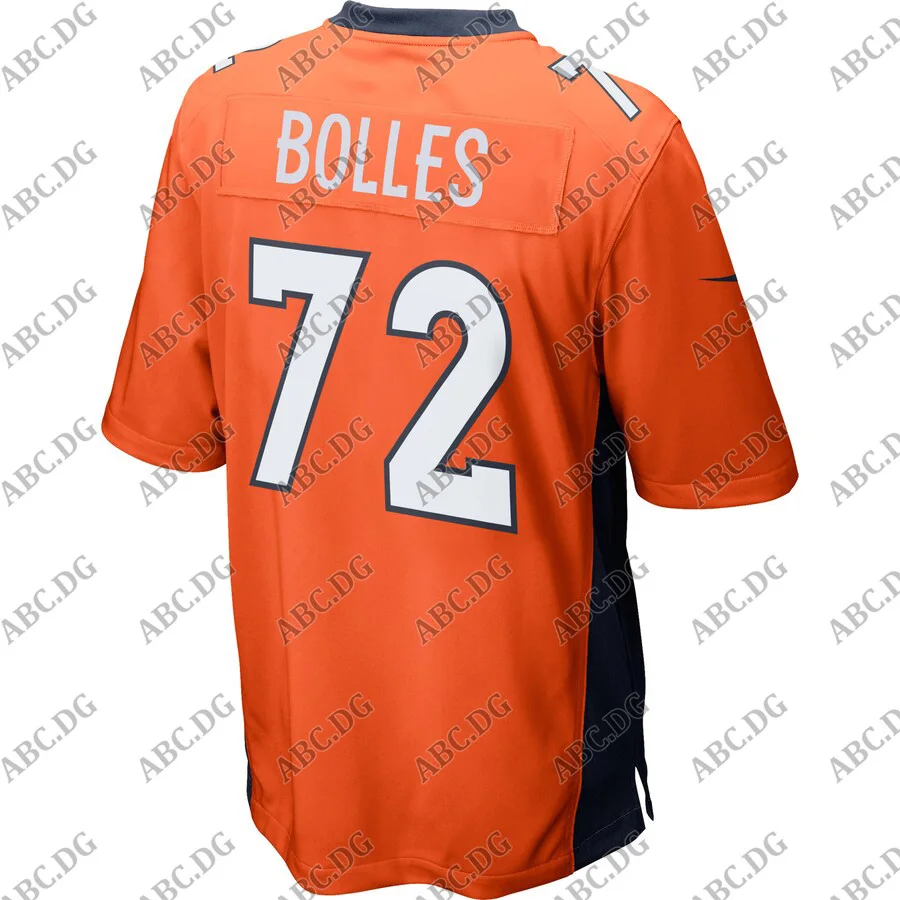 Customized Stitch American Football Jersey Men Women Kid Youth Denver Garett Bolles Orange Game Player | Спорт и развлечения