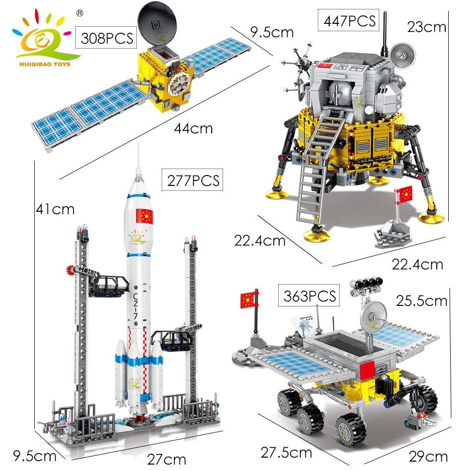 HUIQIBAO космическая станция Saturn V Rocket Building Blocks City Shuttle satellite астронавт фигурка