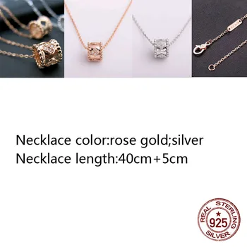 

S925 sterling silver necklace personality fashion romantic four-leaf clover kaleidoscope necklace simple temperament girlfriend
