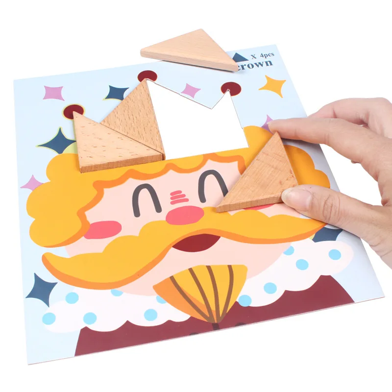 

Creative Triangular Tangram Zsb32 Children Brain Force Will Educational Parent And Child Assembling Jigsaw Puzzle Wooden Toys 0.