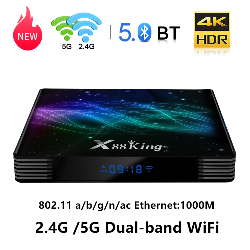 ТВ-приставка X88 King 4GB 128G Amlogic S922X Android 9,0 5G Dual Wifi BT5.0 1000M USB3.0 Youtube Netflix 4K Smart Mini PC tv BOX