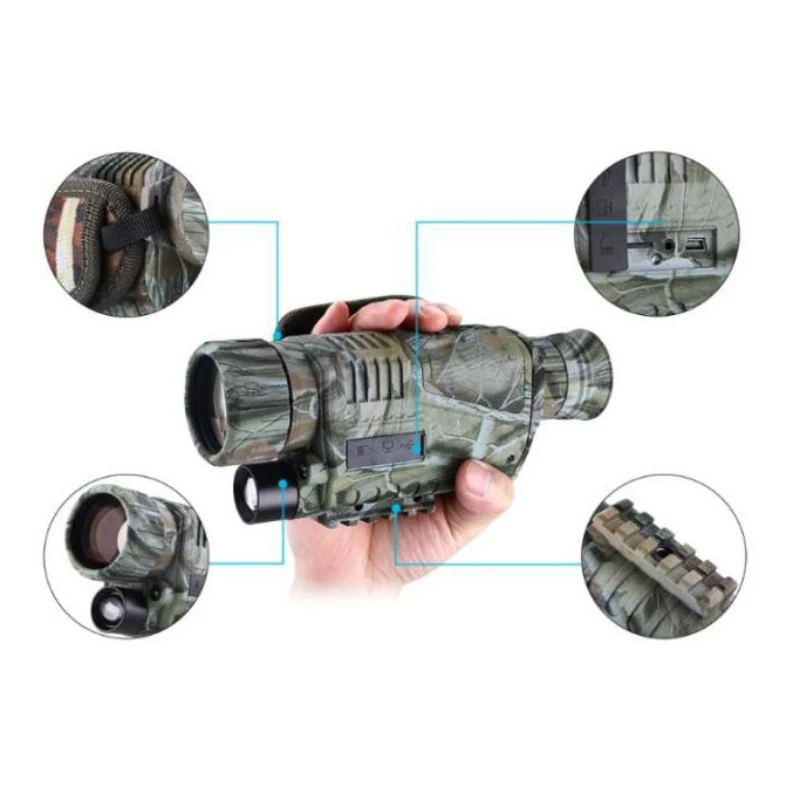 Полная темно Диапазон Инфракрасный цифровой Ночное видение 5X40 400 м Монокуляры оптика телескоп для охоты Камера наблюдения
