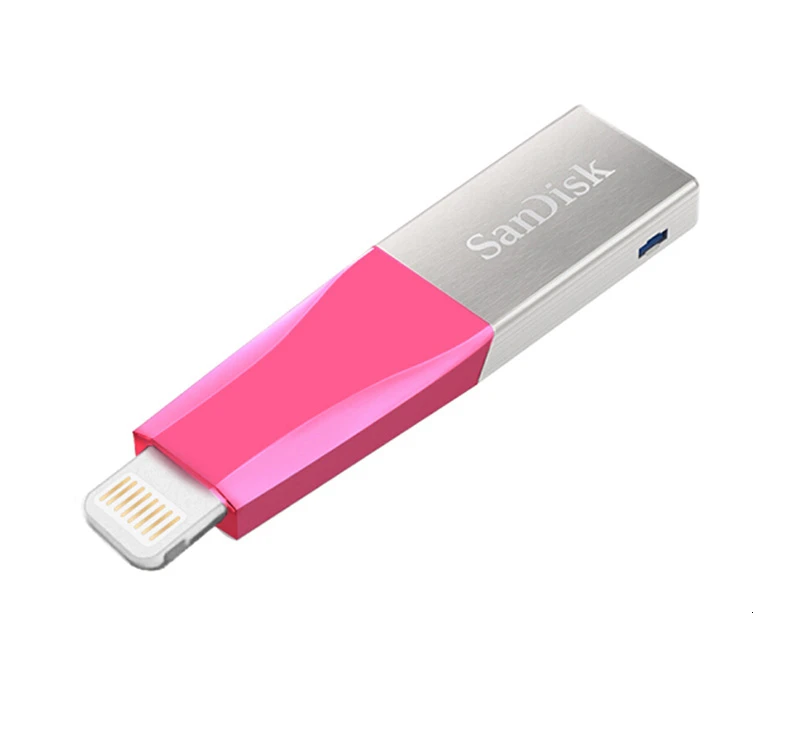 sandisk флеш-накопитель USB 3,0 32 ГБ флэш-накопитель 64 ГБ флэш-накопитель 128 ГБ флеш-накопитель для iPhone X/8/7/7 Plus/6/6 Plus/6 S Plus/5/5S/ipad - Цвет: Pink