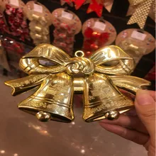 Рождественские колокольчики для украшения рождественской елки подвески для колокольчиков прекрасные цветы двойные часы Рождественские вечерние украшения