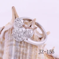 Mouse(Open ring) Кольцо с бантом на палец, белое, розовое, мини кольцо с кубическим цирконием для женщин, милая мышь, ювелирные изделия на день рождения, подарки для девочек, серебро 925 пробы - Цвет основного камня: Mouse(Open ring)
