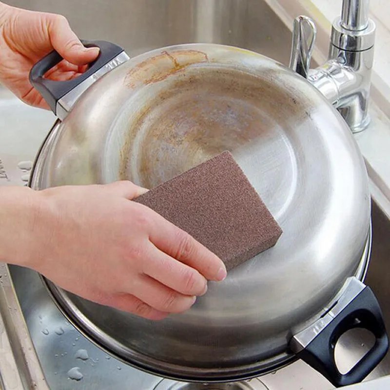 3 Cleaning Sponge Carborundum Brush Dish Wash Clean Pad Rust  Washing Magic Strong Brush Househeld Emery Rust Removing Kitchen