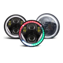 RGB 5,7" Halo светодиодный фонарь/5 3/4 дюймов белый желтый DRL галогеновая фара для индийского скаута и мотоциклиста ведра монтажный кронштейн