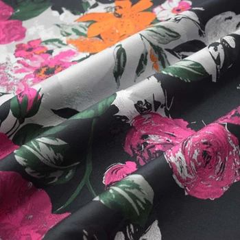 

Hundreds of flowers TWILL brocade jacquard fabric for suits bazin riche getzner tissu telas por metro african tissus tela stof