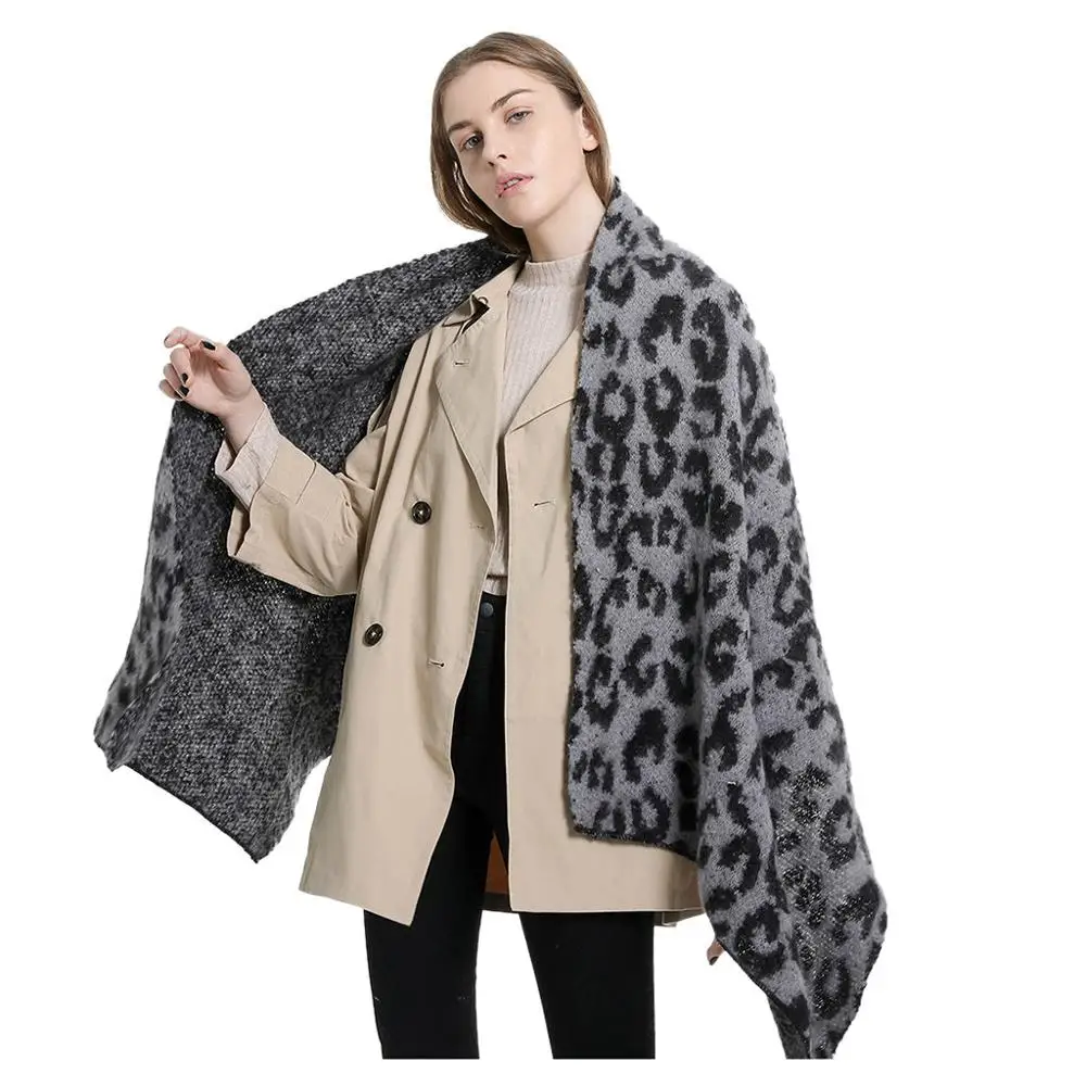  Scarf Women Plaid Bandana Handkerchief Foulard Femme Winter Warm Leopard Printed Long Shawl Soft Ne