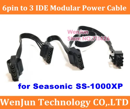 

Высококачественный PCI-E 6-контактный штекер от 1 до 3 IDE molex 4-контактный модульный кабель питания для Seasonic SS-1000XP