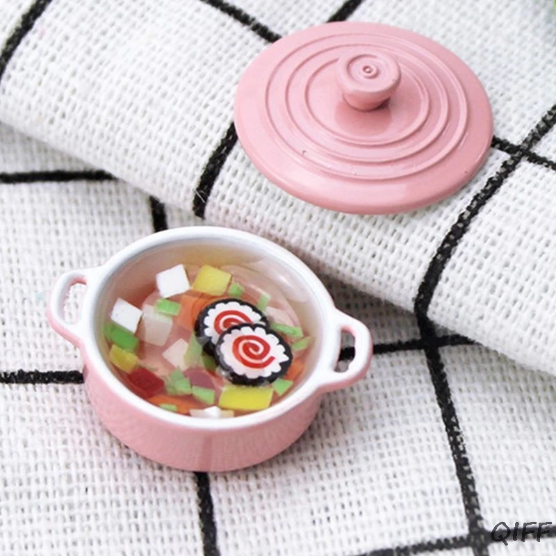 DIY Миниатюрная модель игрушки Моделирование мини цвет миска для супа Кукольный дом украшения
