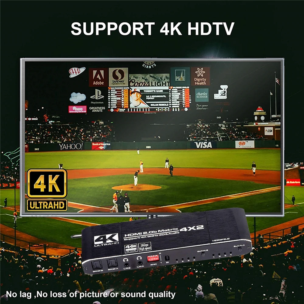 美欧规 4进2出 HDMI矩阵 4K 60Hz 带ARC(9)