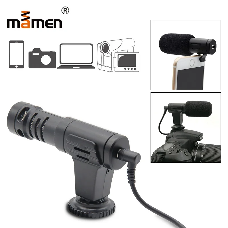 

Mamen Mic 06 Hi-Fi HD Stereo Mini Microphone 3.5mm Condenser Video Camera Interview Cansert Microphone for iPhone Samsung Microp