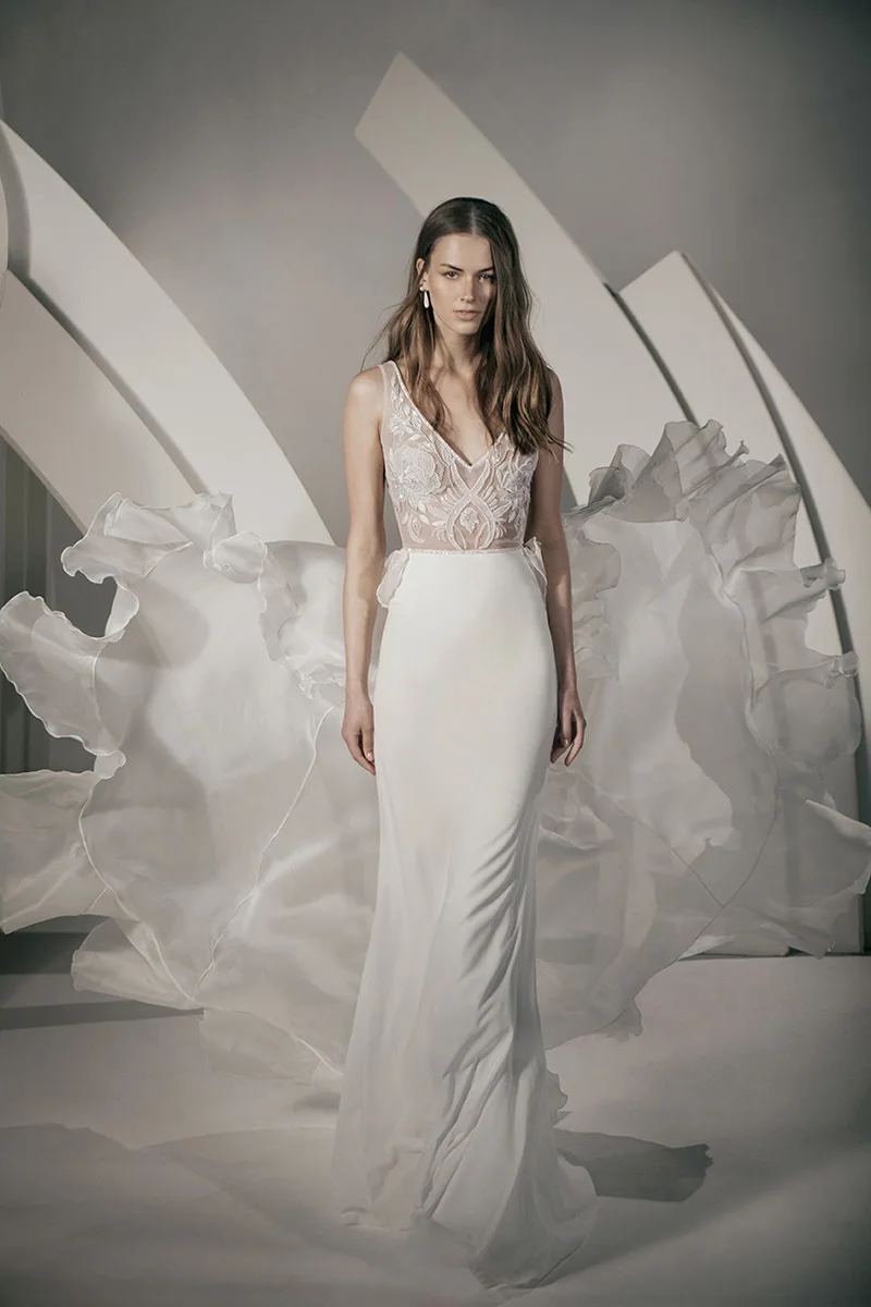 SSYFashion, новинка, высокое качество, Русалка, вечернее платье, сексуальное, тонкое, v-образный вырез, кружева аппликации с открытой спиной, официальное, вечернее платье, Vestidos De Noche