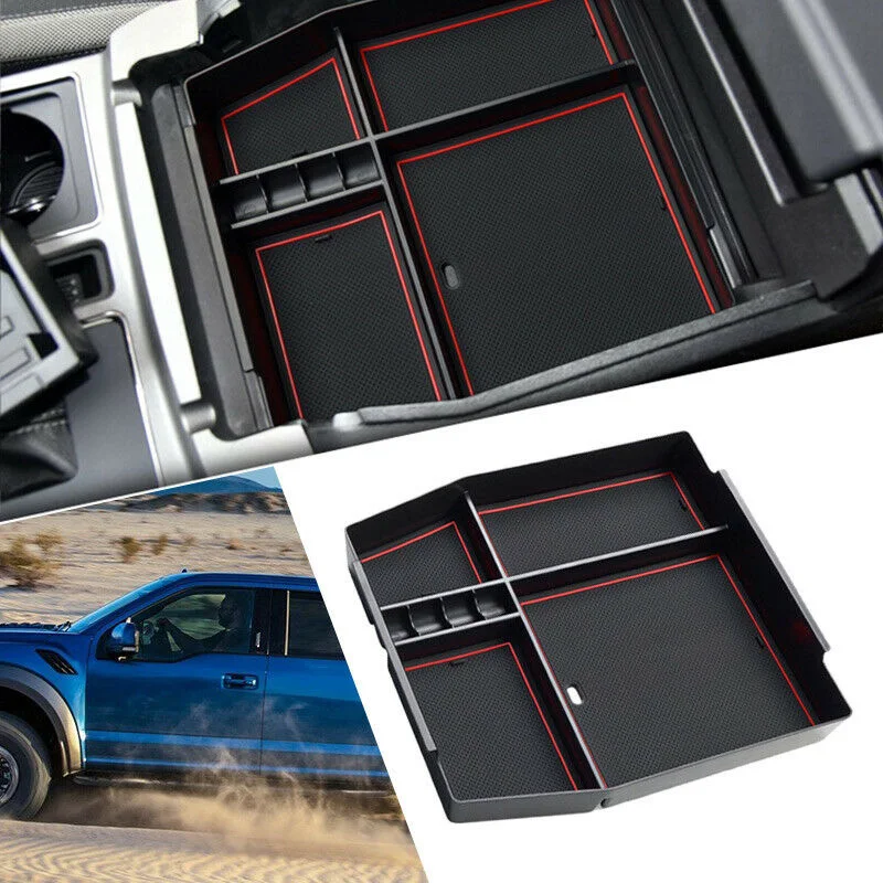 Подлокотник центральной консоли коробка для хранения лоток подходит для Ford F150 подлокотники Органайзер держатель телефона кошелек