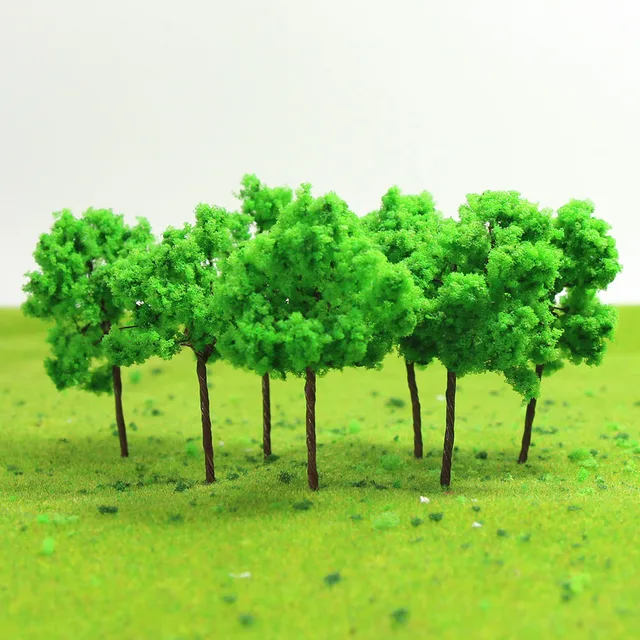 D7035 20pcs/40pcs/80pcs Train Layout Set Model Trees HO Scale 1:87 Iron Wire Model Trees Green 7cm