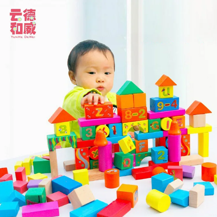 

Mwz enlighten Barrel Non-toxic Wood Large Pieces Building Blocks 100 Tablets with Numbers Lettered Building Blocks Wooden CHILDR