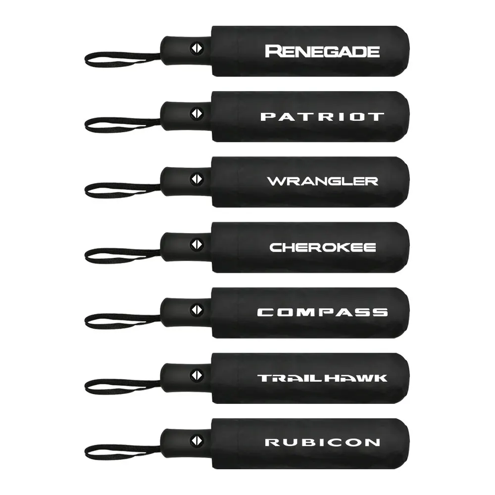 Car Fully Automatic Folding Umbrella For Jeep Renegade Wrangler JK JL Cherokee Patriot Trail Hawk Compass Auto Accessories car logo umbrella