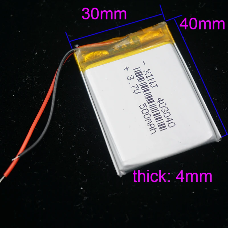 XINJ 3,7 V 500mAh литий-полимерный аккумулятор 403040 для игрового плеера gps MP4 Электронная книга рекордер для вождения камеры светодиодный свет