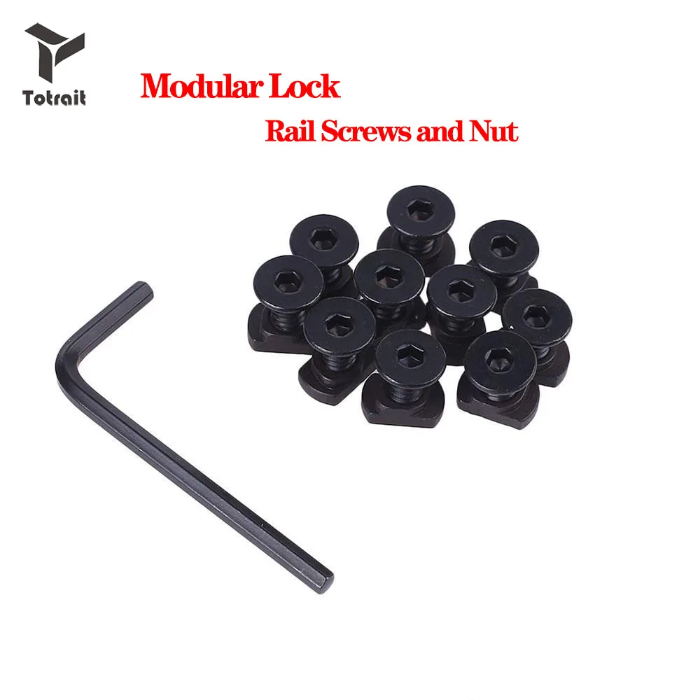 

TOtrait 10 Pack M-LOK Screw and Nut Replacement for MLOK Handguard Rail Sections Hunting Gun Modular Lock Rail Accessories