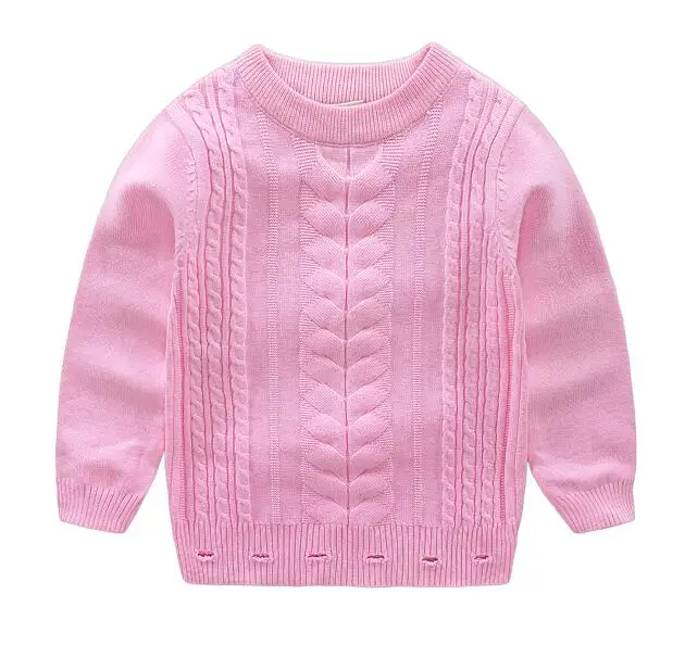 pink Rlyaeiz/Детский свитер; коллекция года; сезон весна-осень; Повседневный детский однотонный трикотажный пуловер с круглым вырезом; вязаный свитер для маленьких мальчиков - Цвет: pink