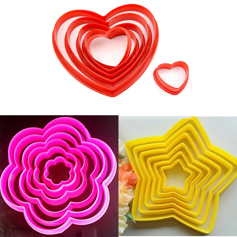 

Baked Fondant Biscuits Chocolate Mold Five-Pointed Star Plum Heart-Shaped Cookie Pineapple Die-Cutting Baking DIY Mold Tool