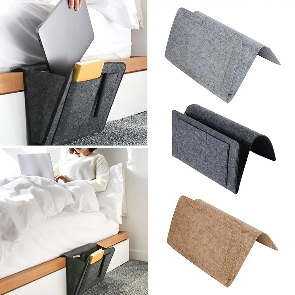 

Felt Bedside Storage Organizer Bed Desk Bag Sofa TV Remote Control Hanging Caddy Couch Storage Organizer Bed Holder Pockets 2020