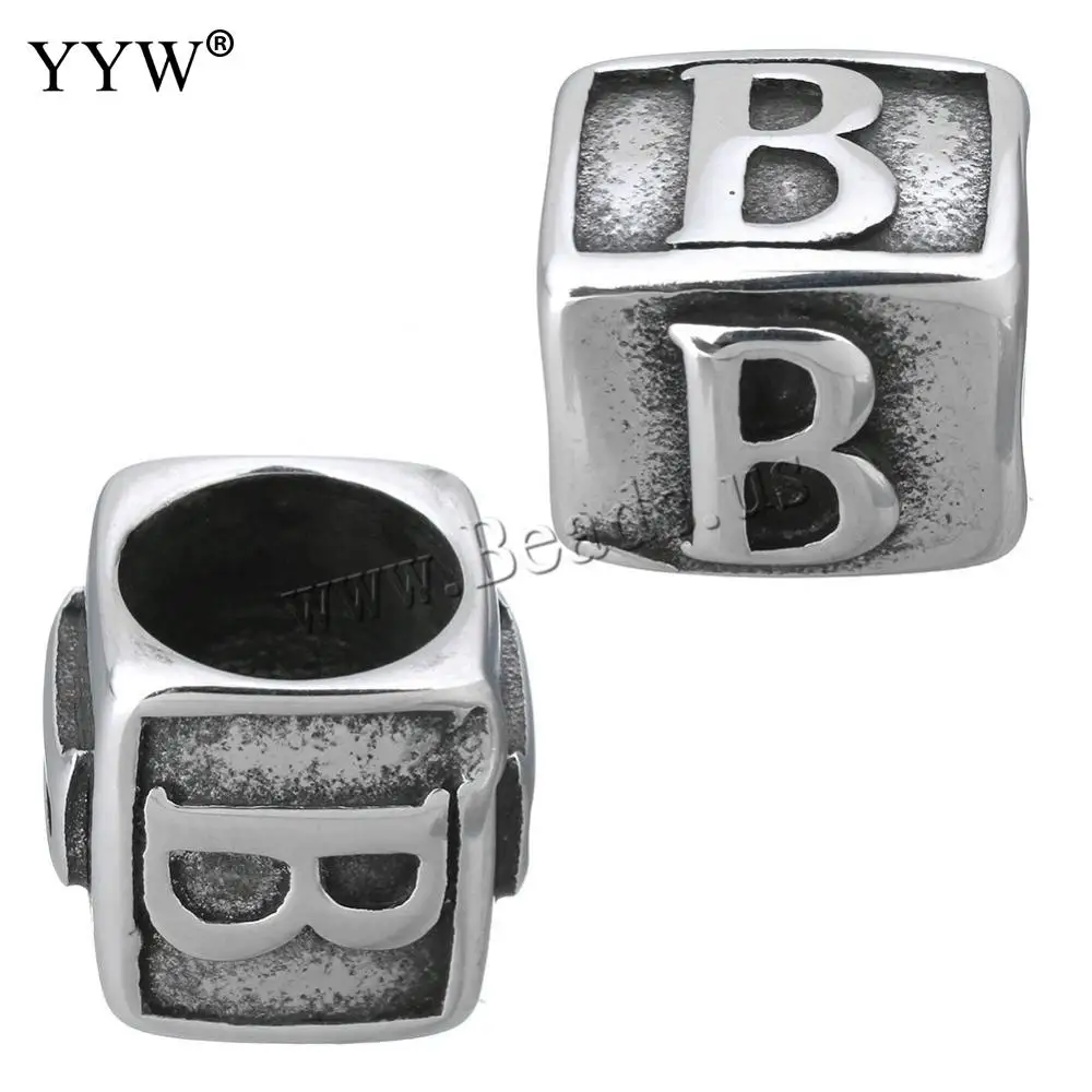 10pcs/Lot Stainless Steel Large Hole Beads 8mm Diy Handicraft Accessories Findings Loose Spacer Beads For Jewelry Making