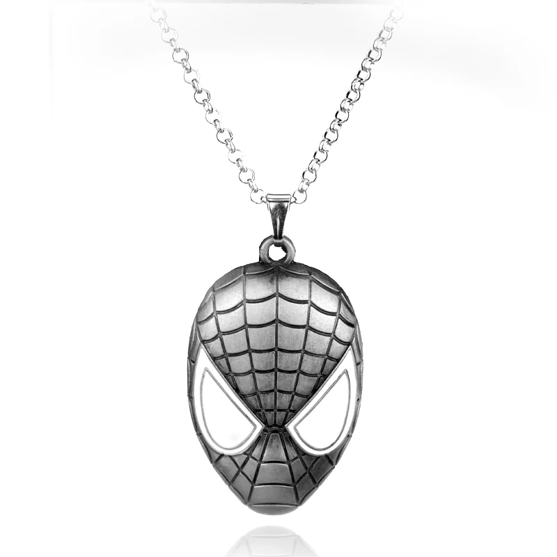 Ювелирные изделия из фильма супер герой Человек-паук брелок супергерой Человек-паук Красная маска металлический брелок для мужчин модный автомобильный брелок - Цвет: silver